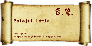Balajti Mária névjegykártya