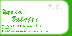 maria balajti business card